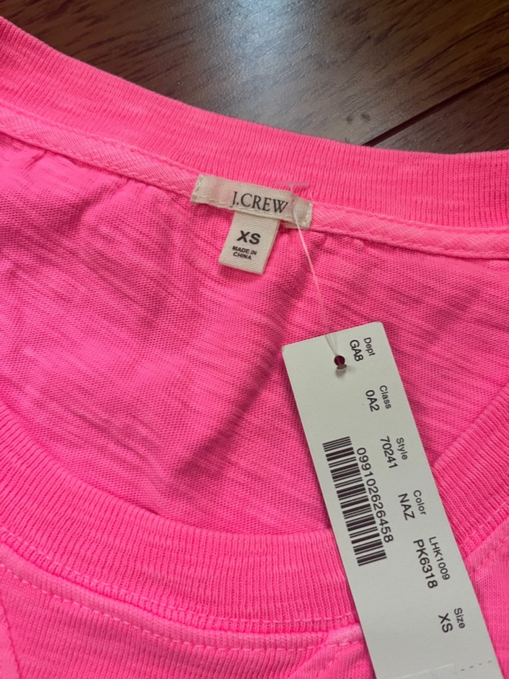 NWT J. Crew Marled Neon 3/4 Sleeve Lightweight Sweatshirt - Picture 2 of 5
